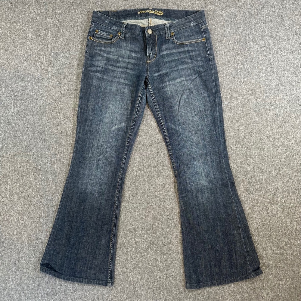 American Eagle Jeans Womens 8 Artist Boot Blue Dark Wash Stretch Denim